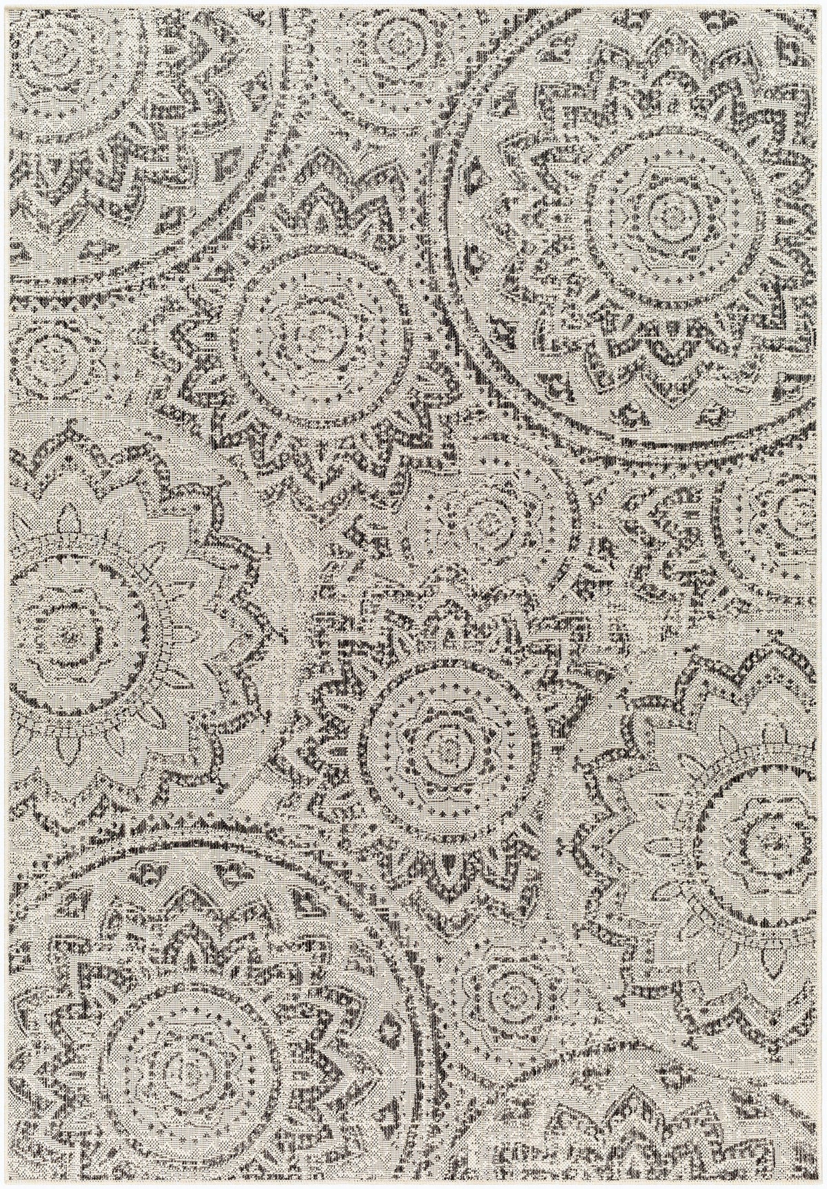 Surya Ravello Rvl-2314 Ivory, Light Beige, Light Gray, Black Rug.