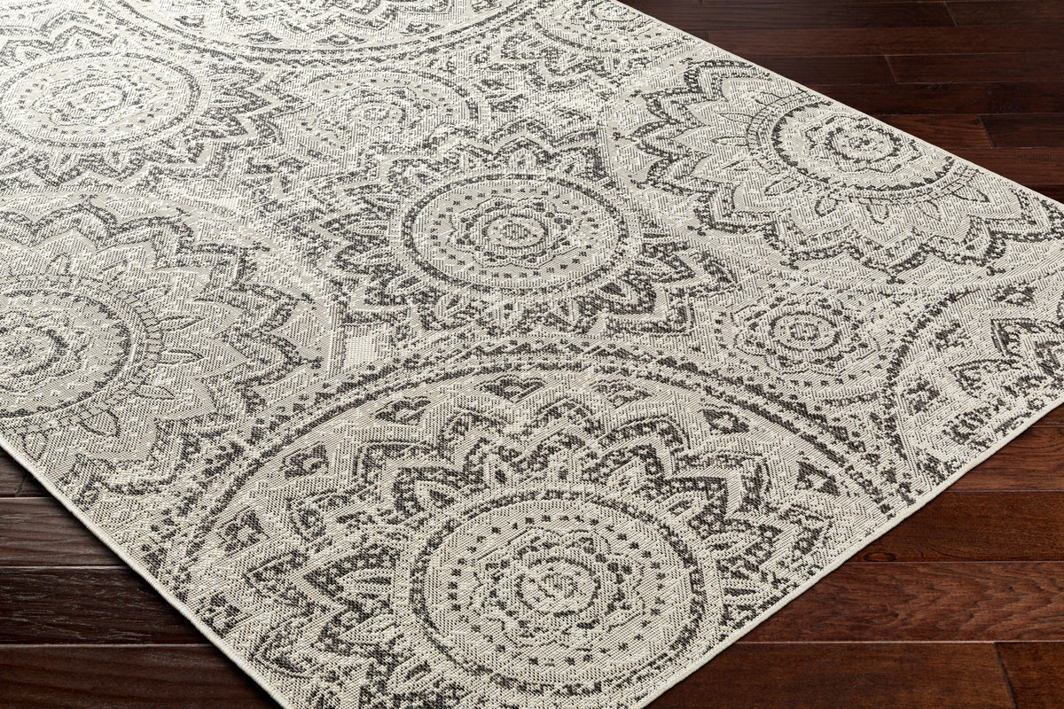 Surya Ravello Rvl-2314 Ivory, Light Beige, Light Gray, Black Rug.