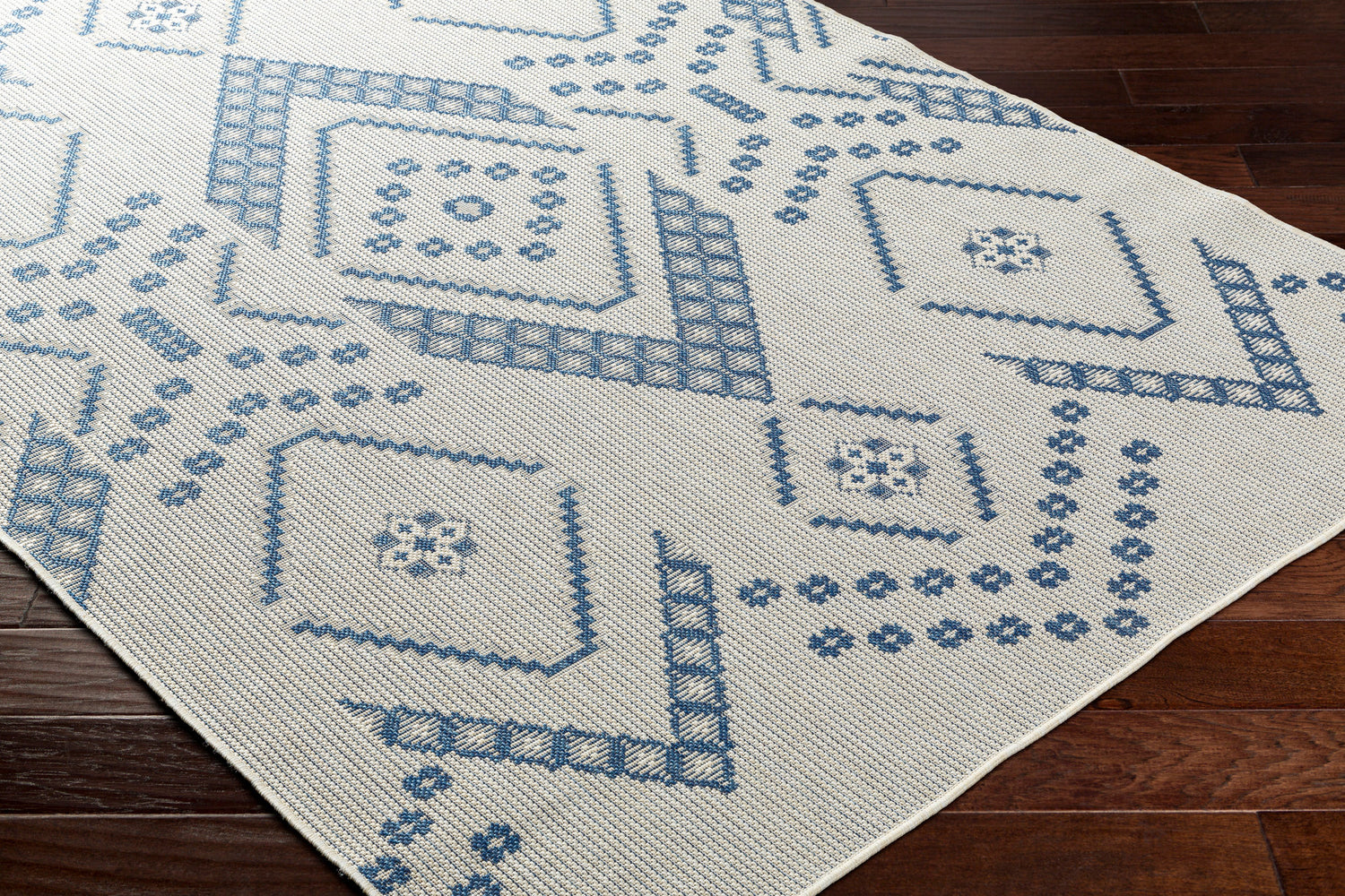 Surya Ravello Rvl-2324 Ivory, Light Beige, Denim, Dark Blue Rug.