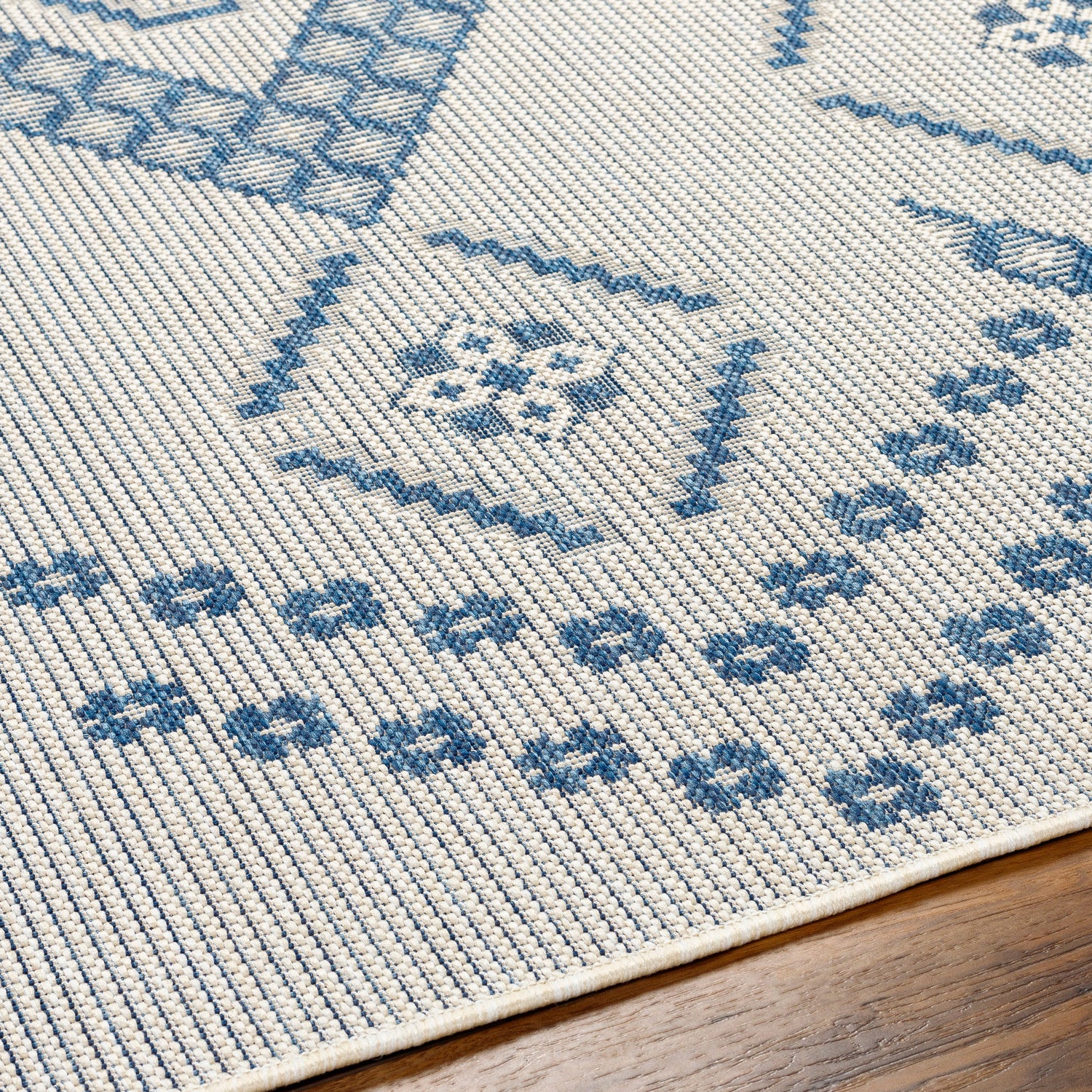 Surya Ravello Rvl-2324 Ivory, Light Beige, Denim, Dark Blue Rug.