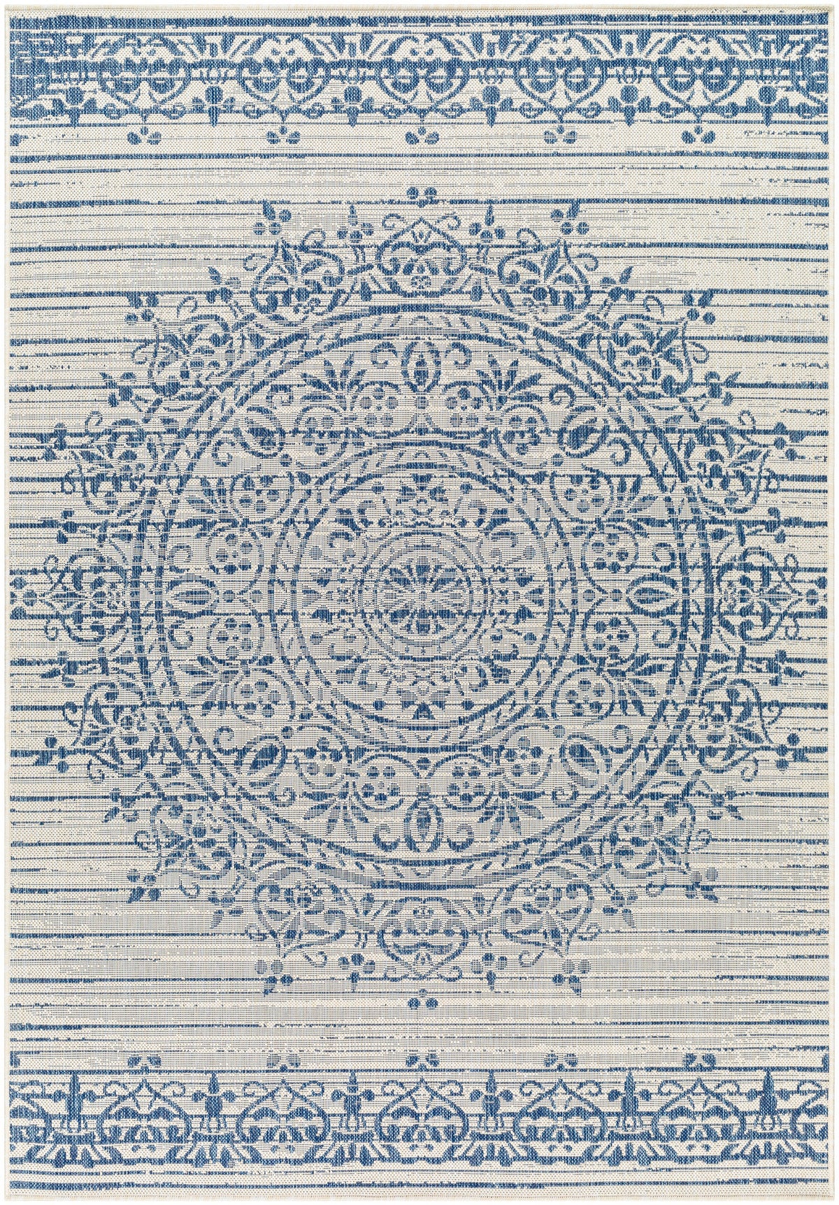 Surya Ravello Rvl-2330 Ivory, Light Beige, Denim, Dark Blue Rug.