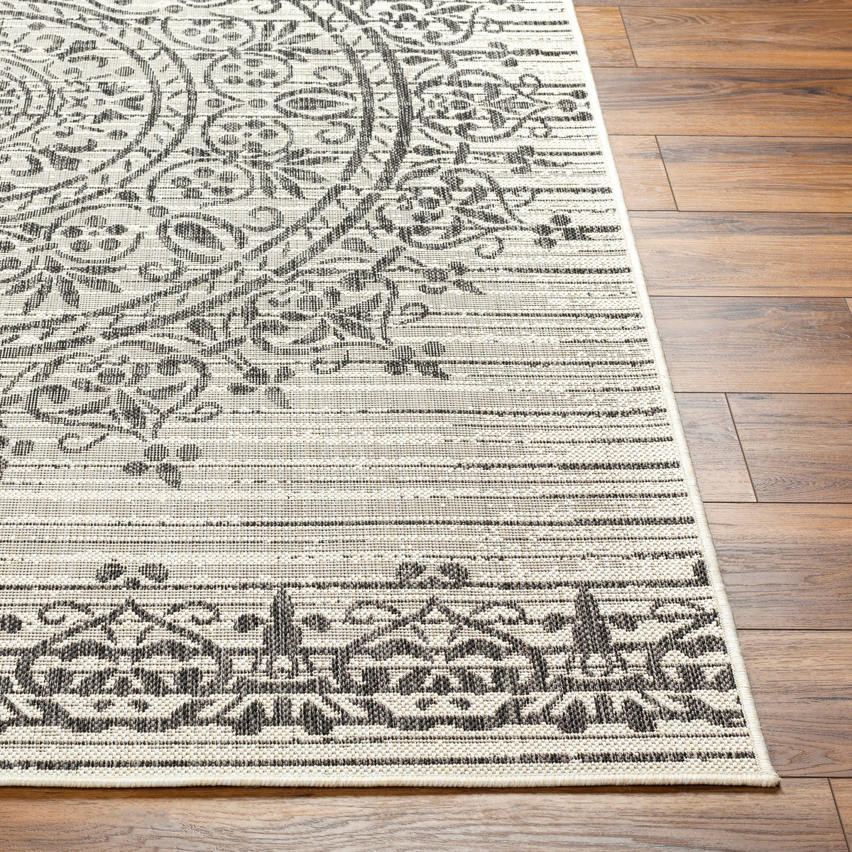 Surya Ravello Rvl-2332 Ivory, Light Beige, Light Gray, Black Rug.