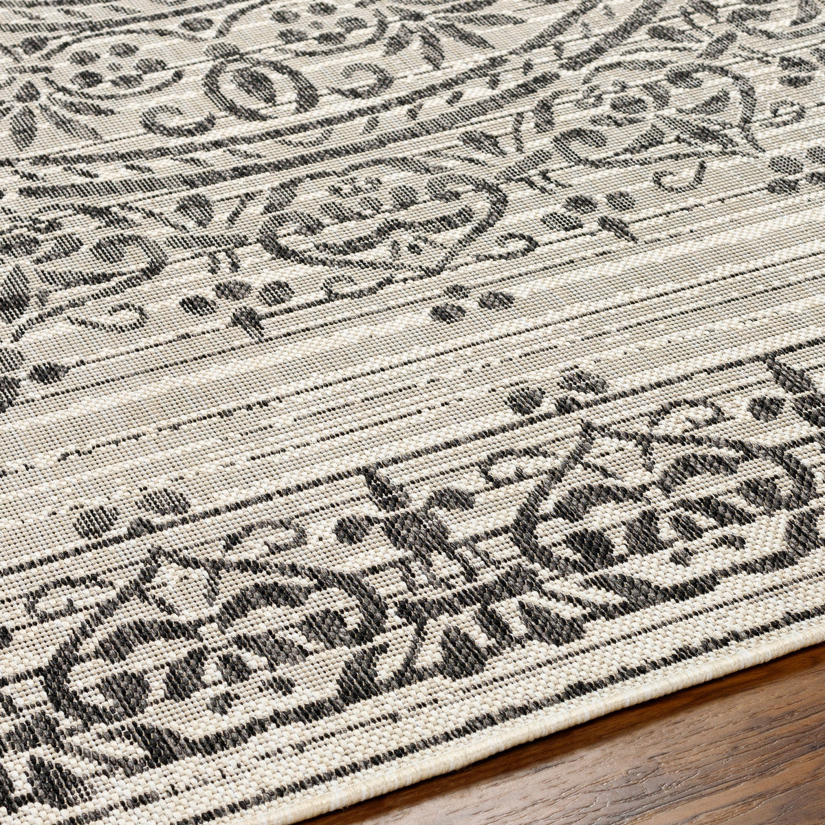 Surya Ravello Rvl-2332 Ivory, Light Beige, Light Gray, Black Rug.