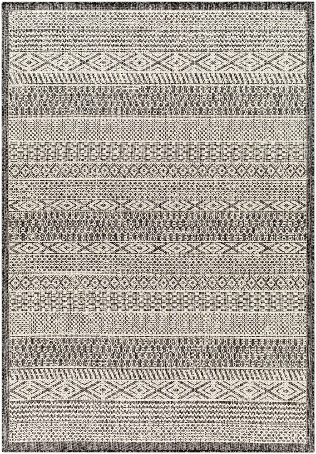 Surya Ravello Rvl-2374 Light Gray, Black, Ivory, Light Beige Rug.
