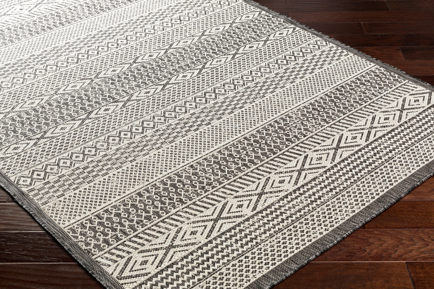 Surya Ravello Rvl-2374 Light Gray, Black, Ivory, Light Beige Rug.