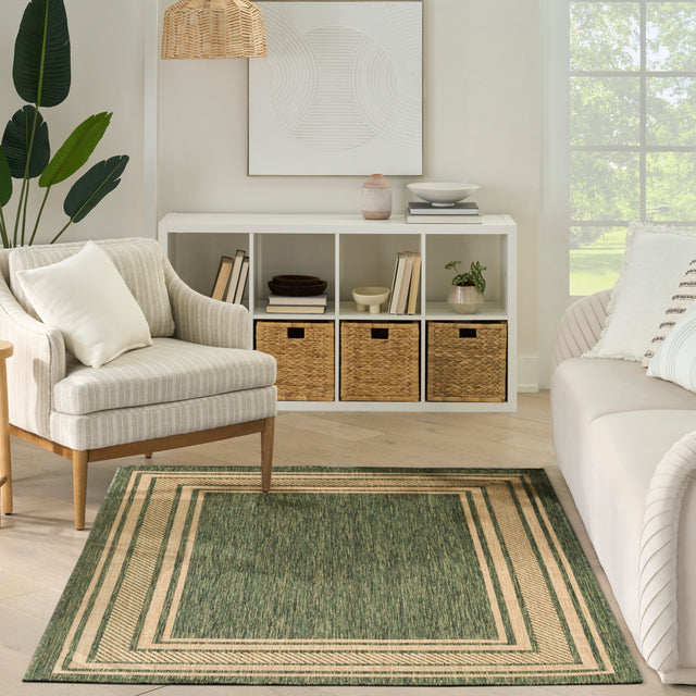 Nourison Horizon Indoor/Outdoor HOZ03 Green Contemporary Area Rugs