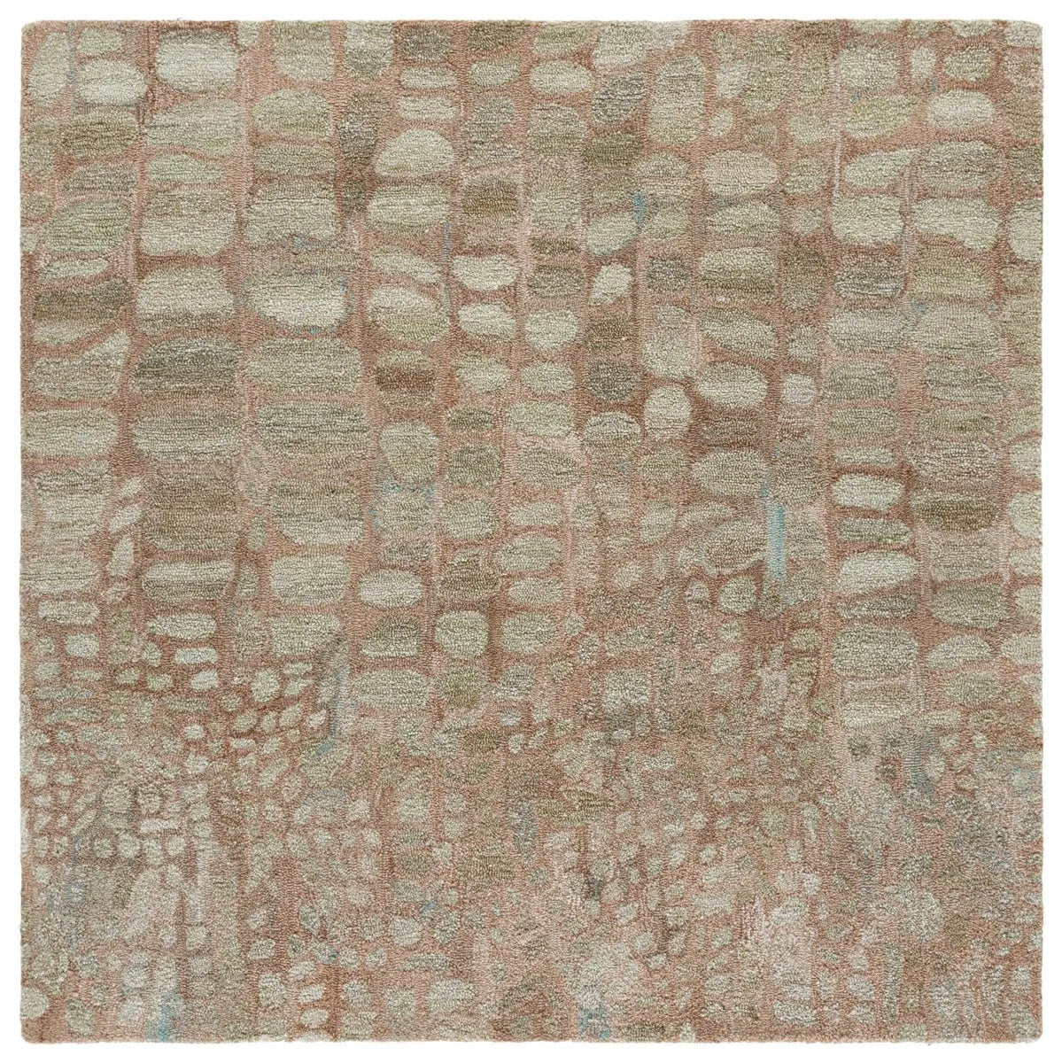 Safavieh Abstract 6'-0" x 6'-0" Rug in Light Green / Blush