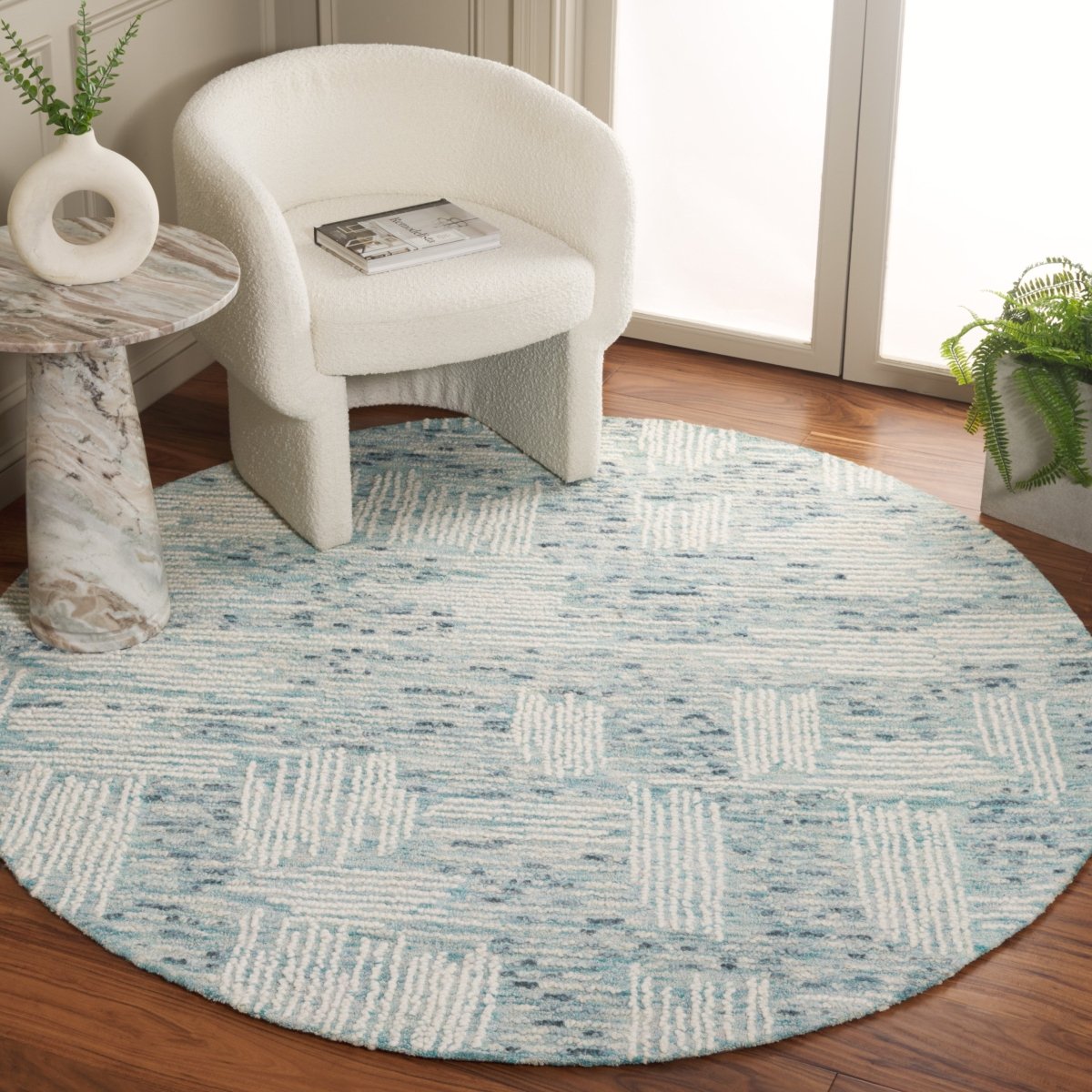 Safavieh Abstract Abt276M Blue/Ivory Rug.