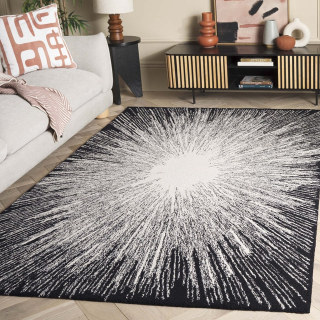 Safavieh Abstract Abt375Z Ivory/Black Rug.