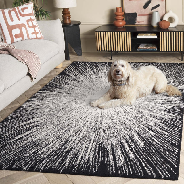 Safavieh Abstract Abt375Z Ivory/Black Rug.