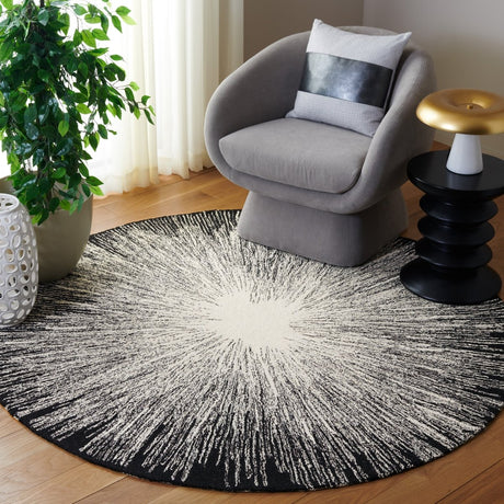Safavieh Abstract Abt375Z Ivory/Black Rug.
