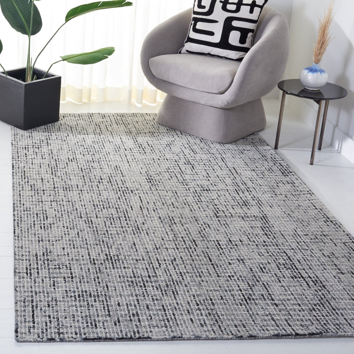 Safavieh Abstract Abt468H Dark Grey/Ivory Rug.