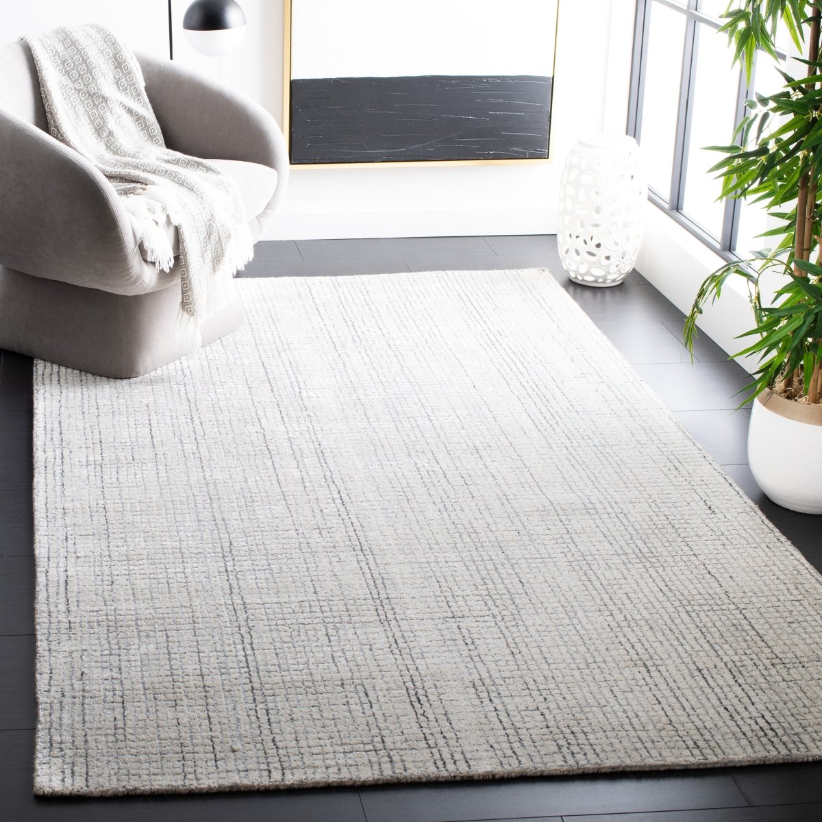 Safavieh Abstract Abt470F Ivory/Grey Rug.