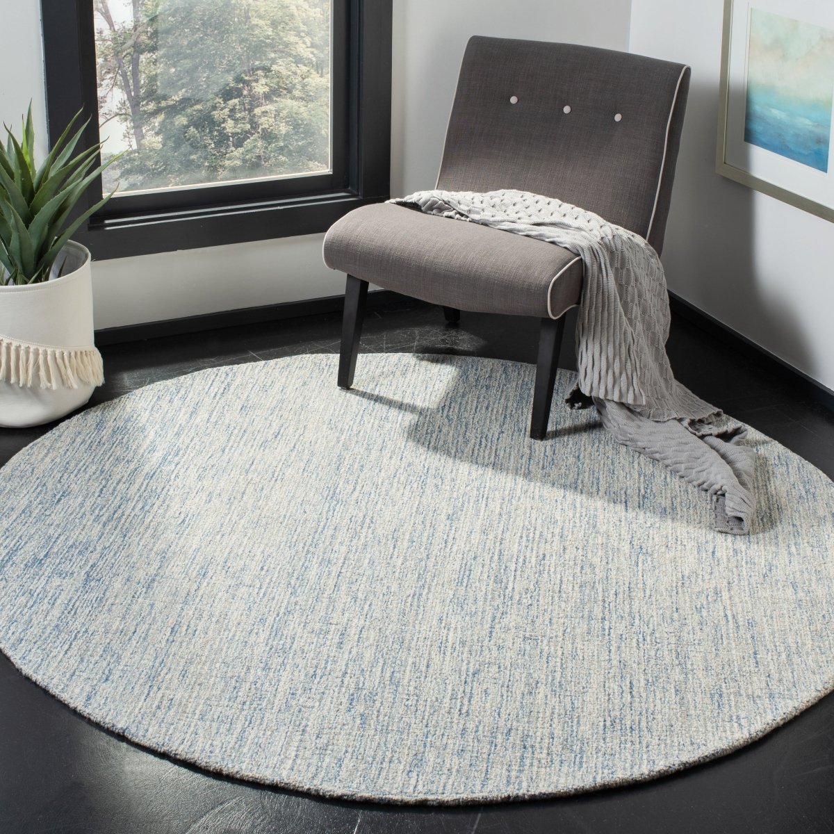 Safavieh Abstract Abt471M Ivory/Blue Rugs.