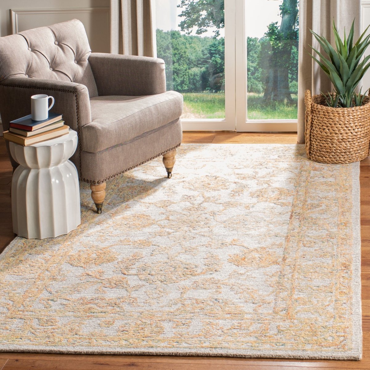 Safavieh Abstract Abt477A Beige/Gold Rugs.