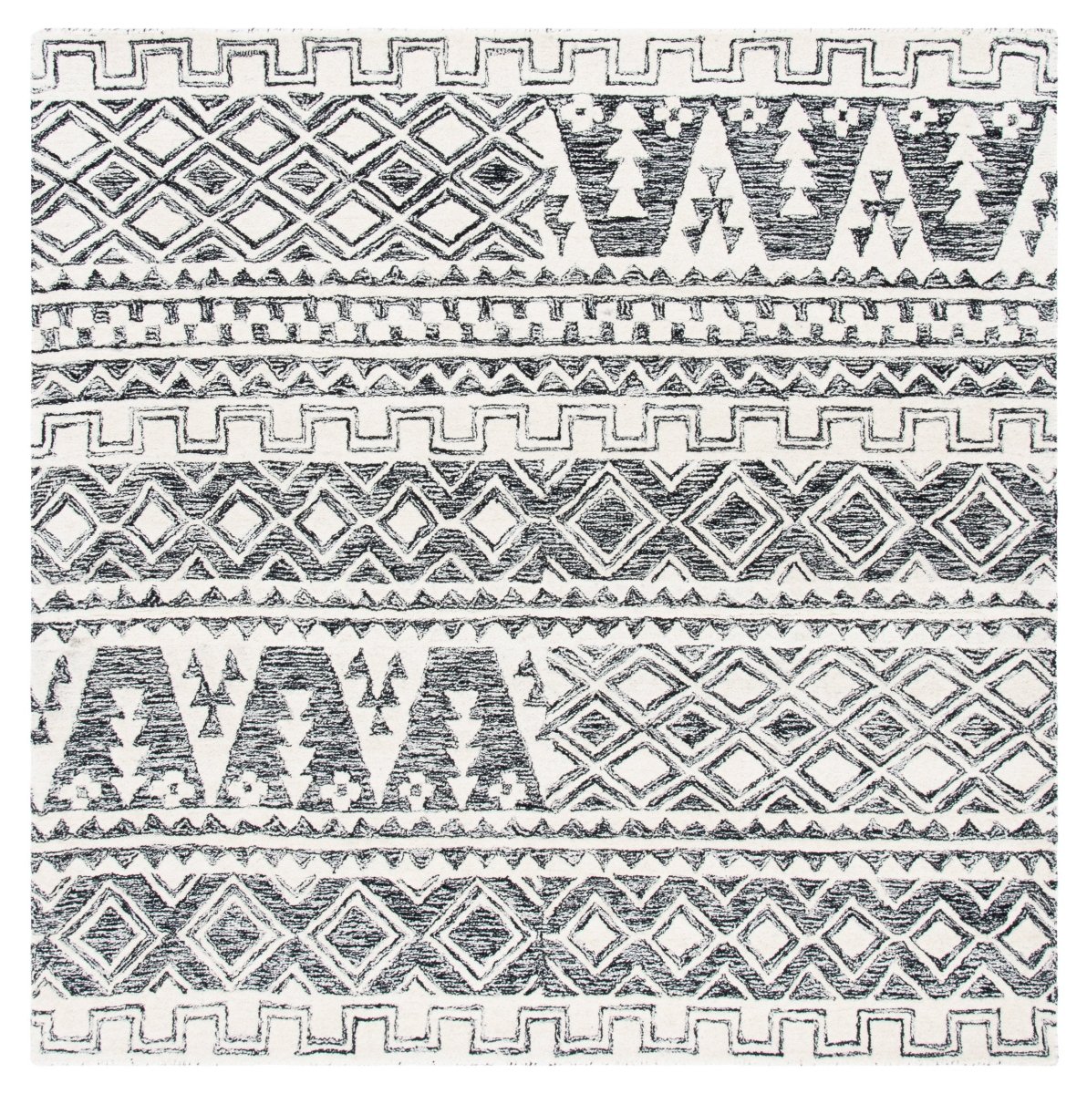 Safavieh Abstract Abt557A Ivory/Black Rug.