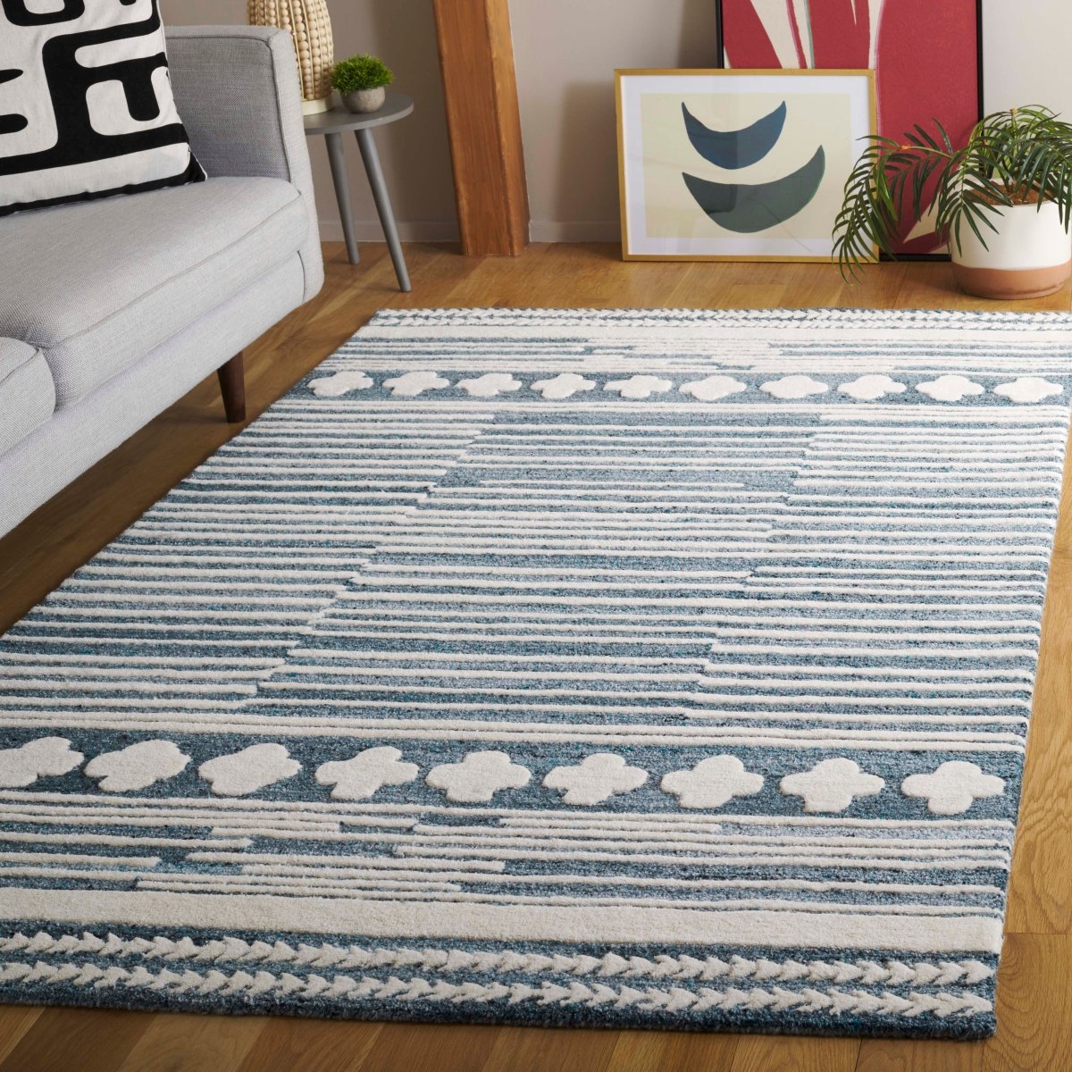 Safavieh Abstract Abt559F Grey/Ivory Rug.