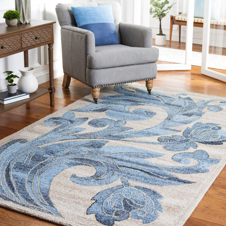 Safavieh Abstract Abt603B Beige/Blue Rug.