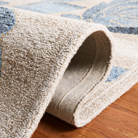 Safavieh Abstract Abt603B Beige/Blue Rug.