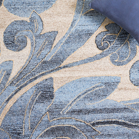 Safavieh Abstract Abt603B Beige/Blue Rug.