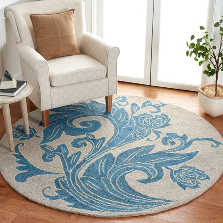 Safavieh Abstract Abt603B Beige/Blue Rug.