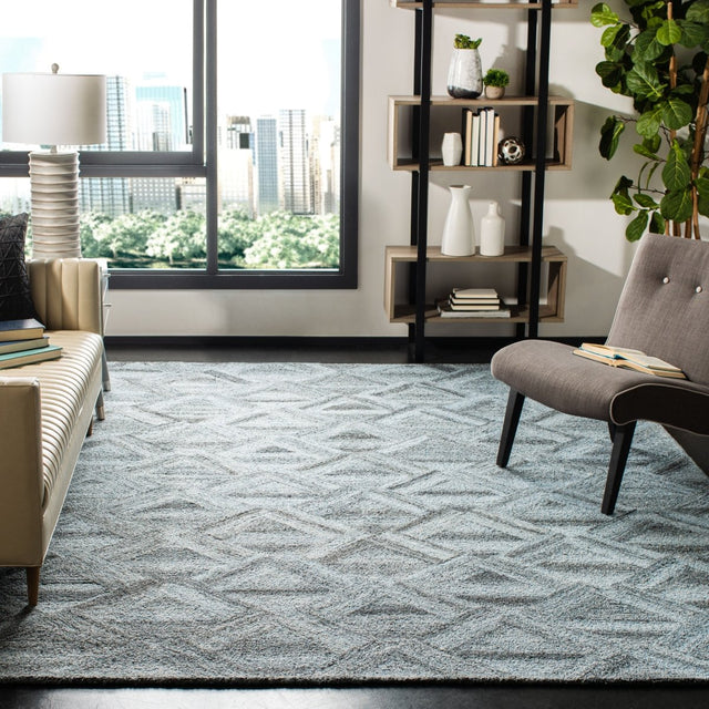 Safavieh Abstract Abt607M Blue/Black Rug.