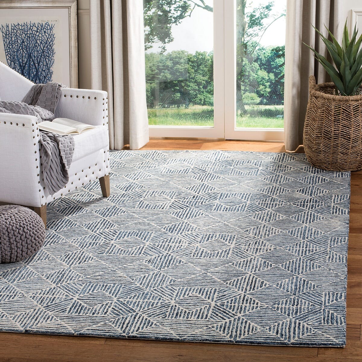 Safavieh Abstract Abt763M Blue Rugs.