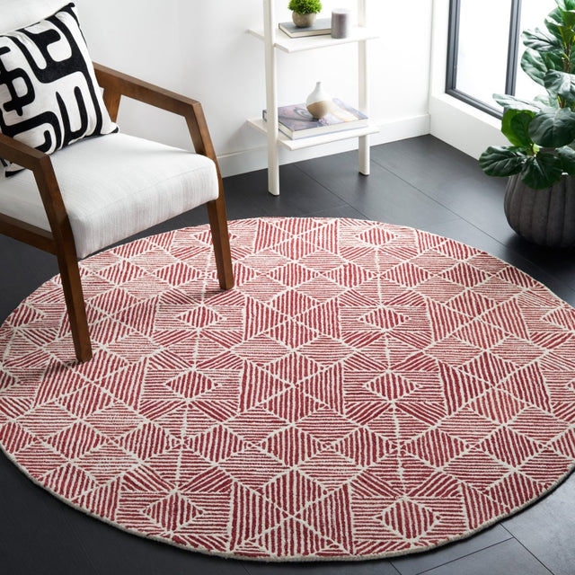 Safavieh Abstract Abt763Q Red/Ivory Rug.