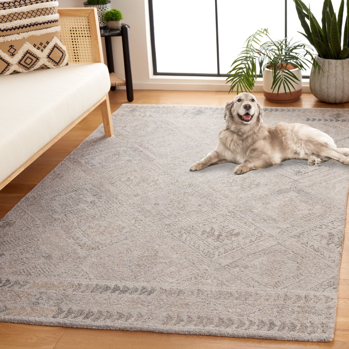 Safavieh Abstract Abt880F Grey/Beige Rug.