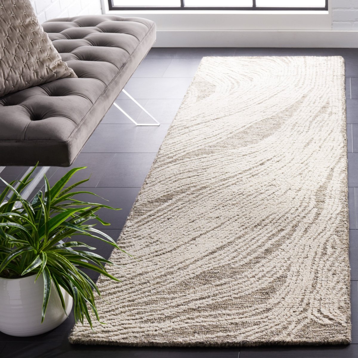 Safavieh Abstract Abt925H Charcoal/Ivory Rug.
