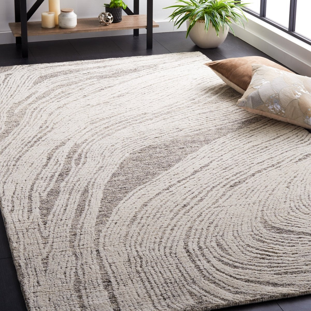 Safavieh Abstract Abt925H Charcoal/Ivory Rug.