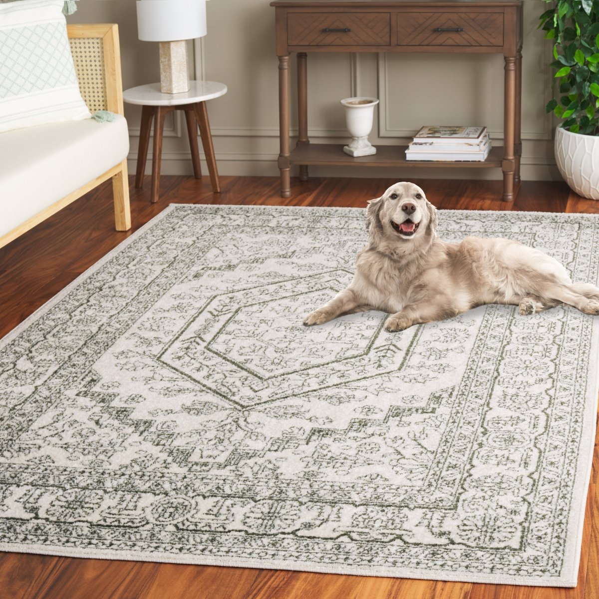 Safavieh Adirondack Adr108X Ivory/Dark Green Rug.