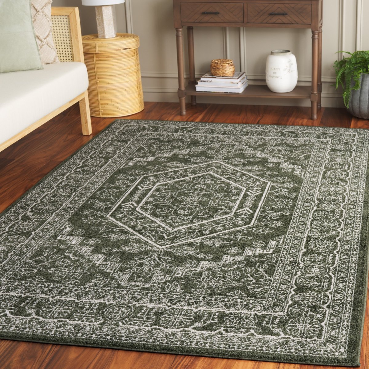Safavieh Adirondack Adr108Y Dark Green/Ivory Rug.