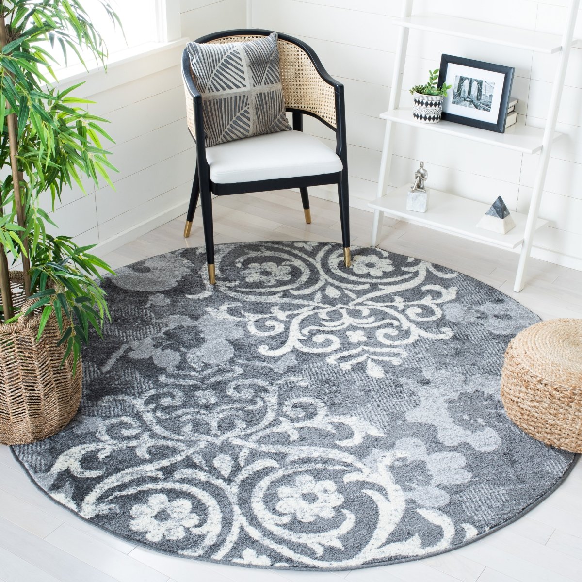 Safavieh Adirondack Adr114H Charcoal/Ivory Rug.
