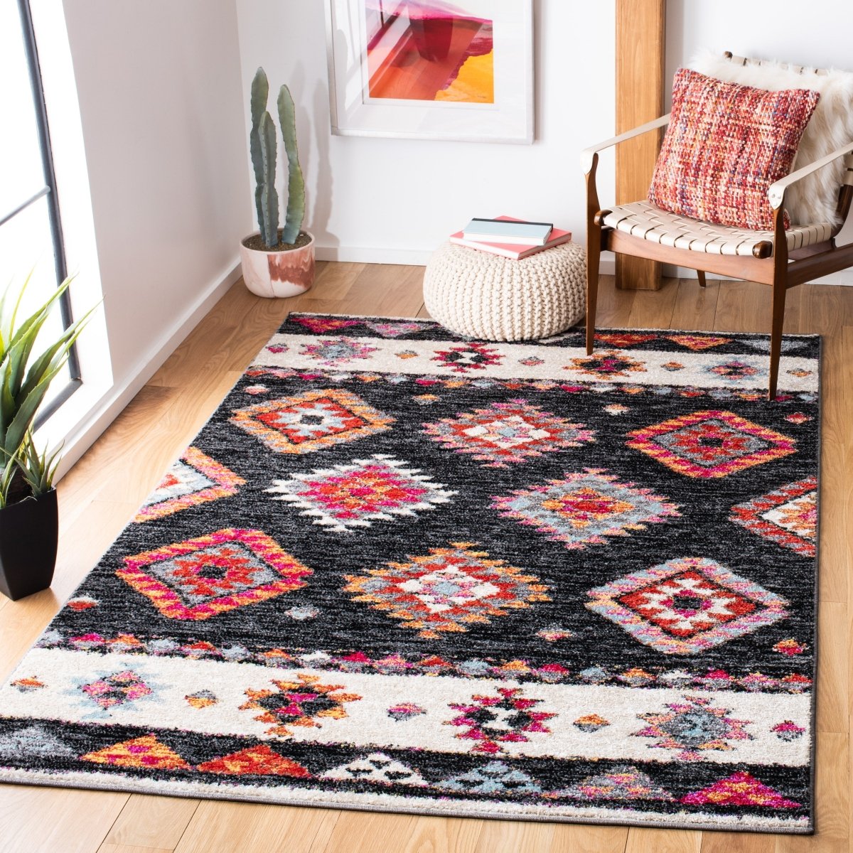 Safavieh Adirondack Adr245Z Black/Red Rugs.