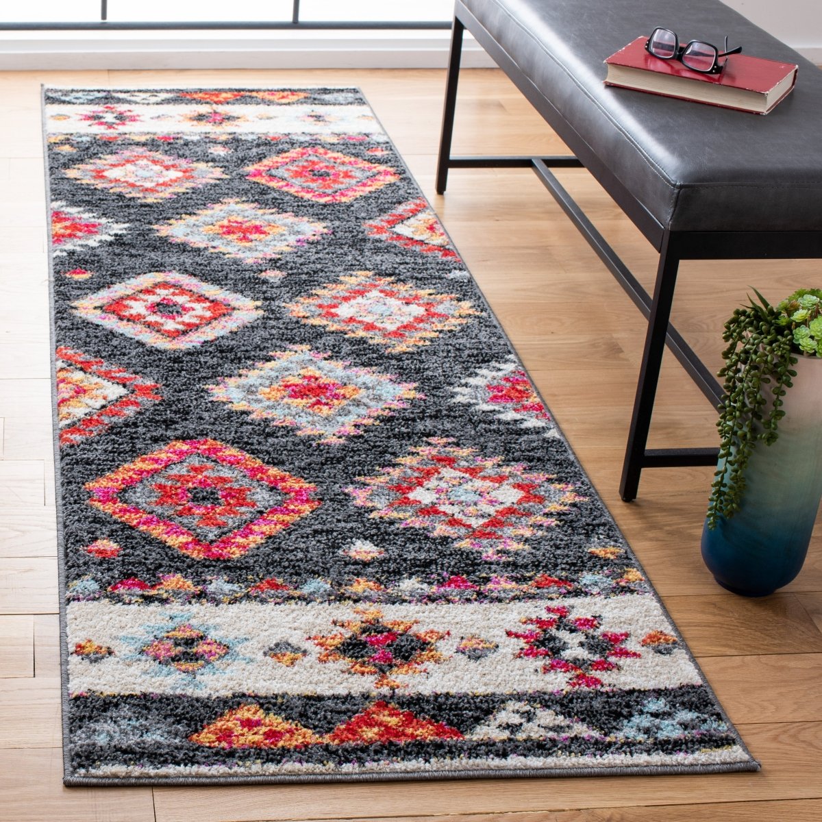 Safavieh Adirondack Adr245Z Black/Red Rugs.