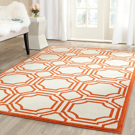 Safavieh Amherst Amt411F Ivory / Orange Rugs.