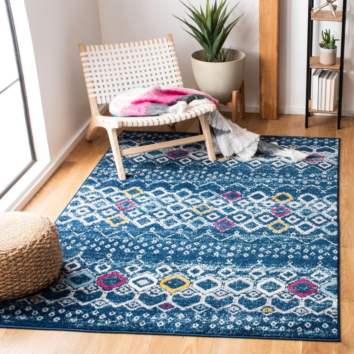 Safavieh Amsterdam Ams108M Navy/Turquoise Rugs.