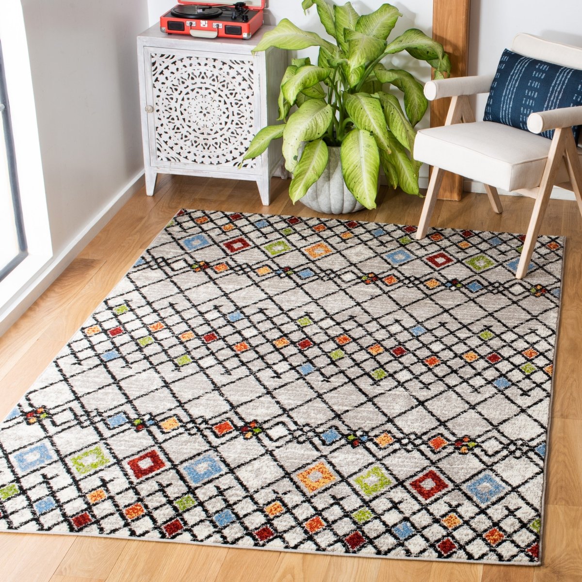 Safavieh Amsterdam Ams115B Beige/Blue Rugs.