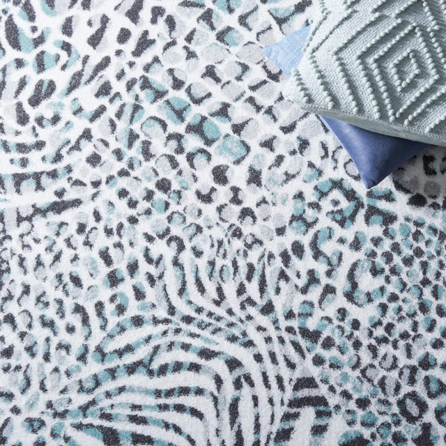 Safavieh Amsterdam Ams187K Ivory/Teal Rug.