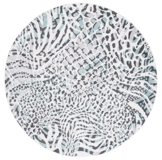 Safavieh Amsterdam Ams187K Ivory/Teal Rug.