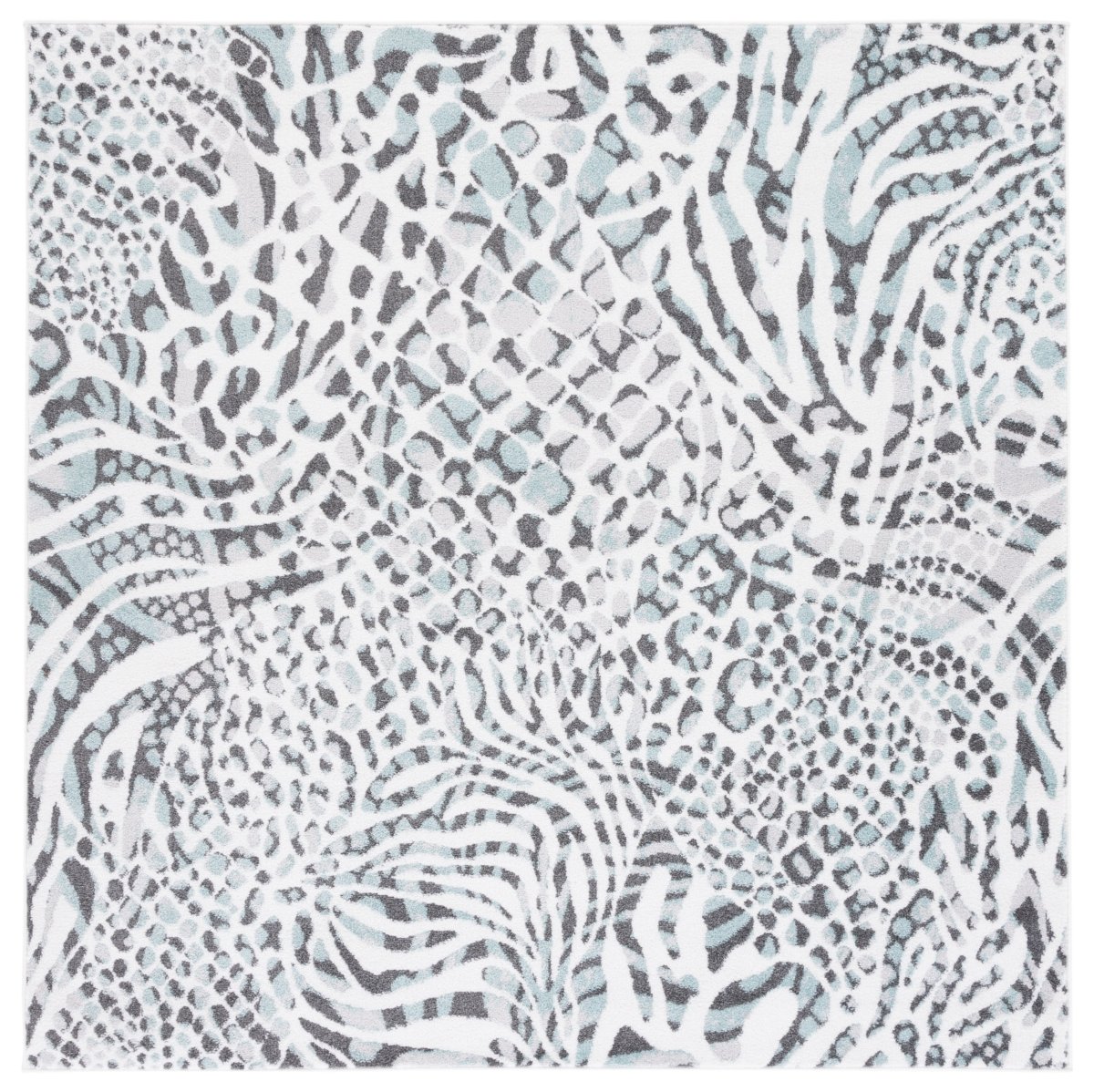 Safavieh Amsterdam Ams187K Ivory/Teal Rug.