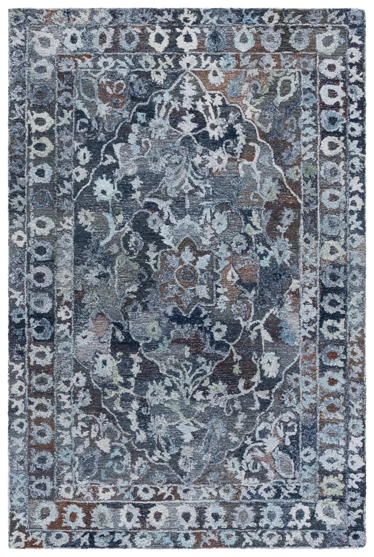 Safavieh Anatolia 4'-0" x 6'-0" Rug in Grey / Ivory