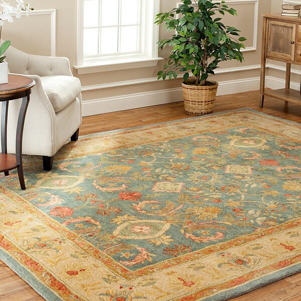 Safavieh Anatolia an544d Light Blue / Ivory Rugs.