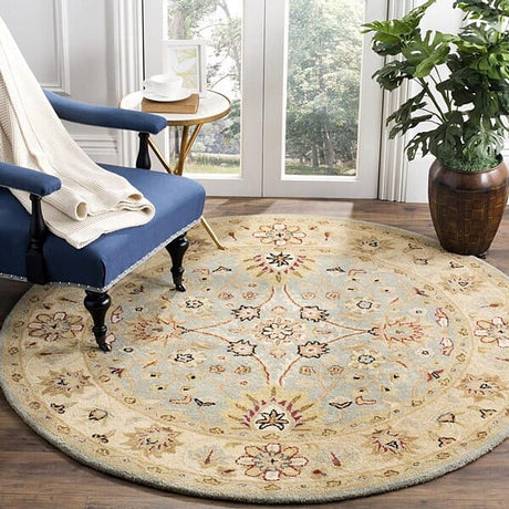 Safavieh Antiquities at249a Light Blue / Ivory Rugs.