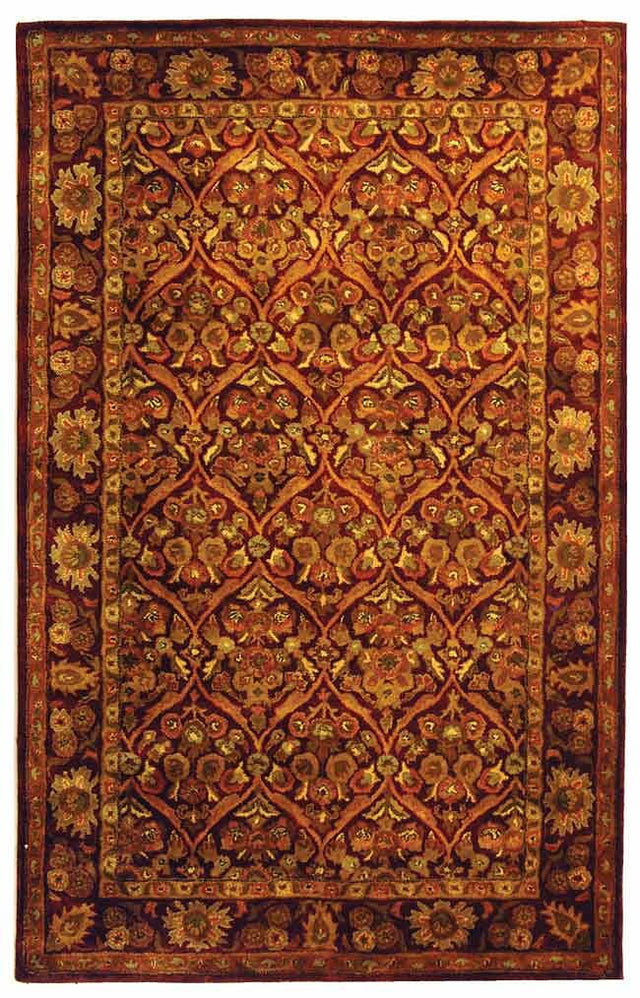 Safavieh Antiquities at51a Wine / Gold Rugs.