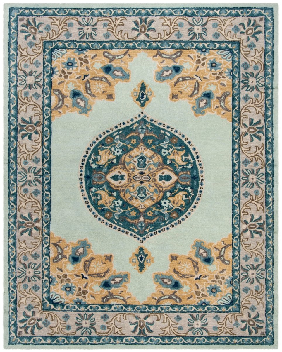 Safavieh Antiquity At66K Turquoise/Silver Rug.