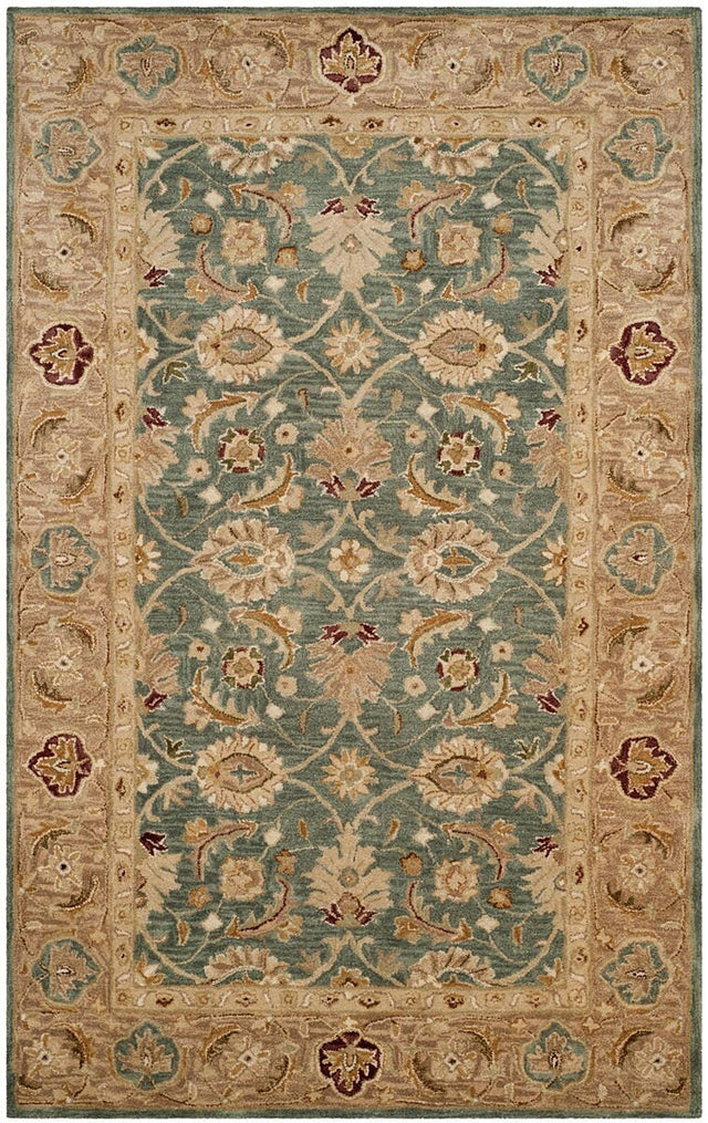 Safavieh Antiquity At849B Teal Blue / Taupe Rugs.