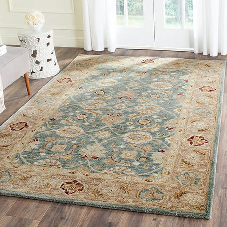 Safavieh Antiquity At849B Teal Blue / Taupe Rugs.
