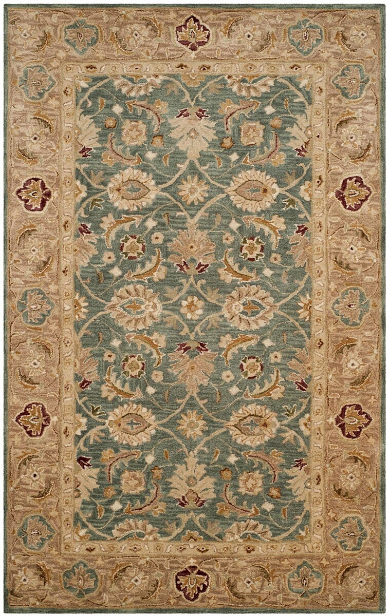 Safavieh Antiquity At849B Teal Blue / Taupe Rugs.